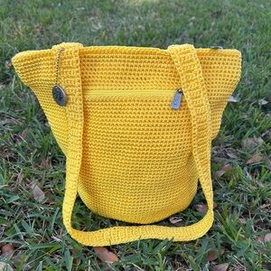 The Sak Vibrant Yellow Crochet Tote